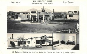 Walsenburg CO New Hilltop Court Texaco Gas Station Multi-View Photo Postcard