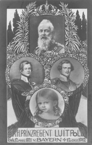 Royalty King Luitpold of Bavaria Germany Commemoration 1912 postcard C332