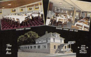 Bay City Michigan The Rex Bar Dining Room and Exterior Postcard AA65424 