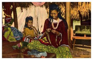 Postcard INDIAN SCENE Silver Springs Florida FL AU8210