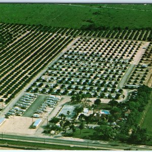 c1960s Mission, TX El Valle Del Sol Trailer Park Birds Eye Chrome Photo PC A148