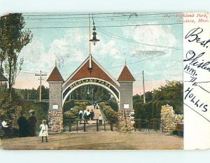 Pre-1907 GATE & PARK SCENE Brockton Massachusetts MA r7549