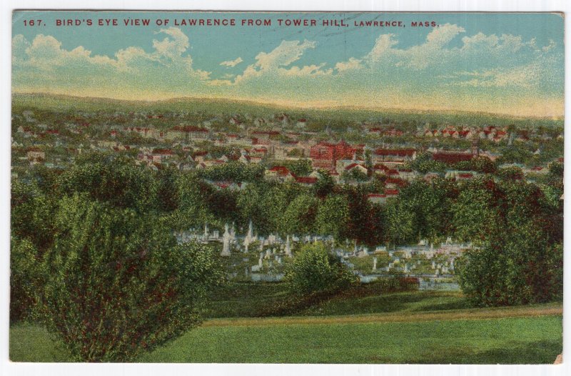 Lawrence, Mass, Bird's Eye View Of Lawrence From Tower Hill