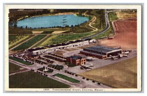 1941 Transcontinental Airport Cheyenne Wyoming Vintage Standard View Postcard