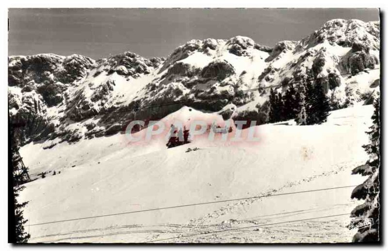 Old Postcard Villard de Lans view of the slopes of the Cote 2000 Telepherique...