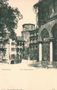 Vintage Postcard Heldelberg Der Schlosshof PalaceCastle in Heidelberg Germany