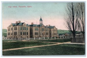 c1910 High School Pocatello Idaho ID Handcolored Unposted Antique Postcard