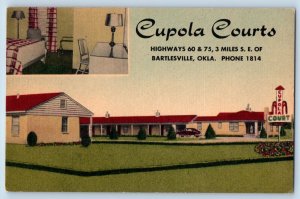 Bartlesville Oklahoma OK Postcard Cupola Courts Exterior Building c1940 Vintage