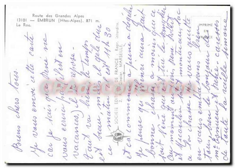 Postcard Modern Embrun Le Roc