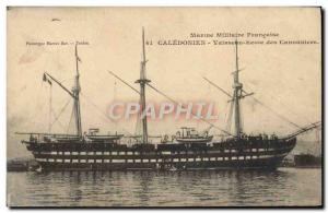 Old Postcard Boat Sailing Ship Caledonian School Gunners