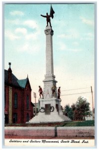 c1910's Soldiers And Sailors Monument South Bend Indiana IN Antique Postcard 