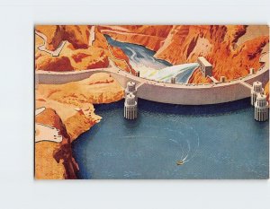 Postcard Nevada's mighty Boulder Dam, Nevada