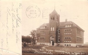 RPPC Paullina High School, Iowa O'Brien County Lyon Photo 1907 Antique Postcard