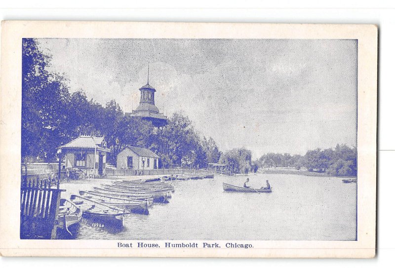Chicago Illinois IL Postcard 1915-1930 Humboldt Park Boat House