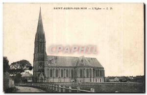 Postcard Old St Aubin sur Mer L & # 39eglise