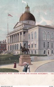 BOSTON, Massachusetts, PU-1905; State House & Hooker Monument