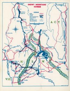 Australia The Snowy Mountains Region MAP Australian Postcard