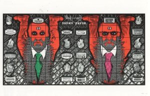 Gilbert & George Beard Aware Security Advertising Painting Postcard
