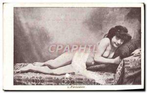 Postcard Old Woman Nude erotic Lazy