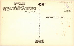 VINTAGE STANDARD SIZE POSTCARD THE CHAPEL OF NAZARETH HALL AT EI PASO TEXAS