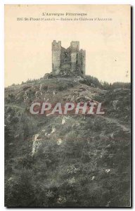 Old Postcard Auvergne Picturesque St Flour Cantal Ruins of the Chateau of All...