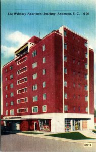 Vtg Anderson South Carolina SC Wilmary Apartment Building 1930s Linen Postcard