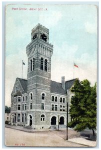 1910 Post Office Exterior Roadside Sioux City Iowa IA Posted Vintage Postcard