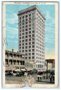 1924 Woodside Building Exterior Greenville Road South Carolina Vintage Postcard