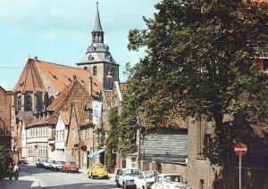 VINTAGE CONTINENTAL SIZE POSTCARD STREET SCENE LUNEBURG GERMANY