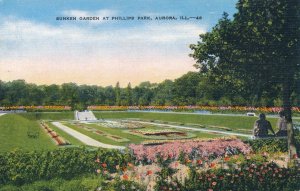 Aurora IL, Illinois - Sunken Garden at Phillips Park - Linen