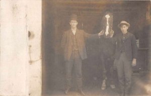 Men Horse Laurel Pennsylvania Doane Cancel Gowrie Iowa Real Photo PC JE359268