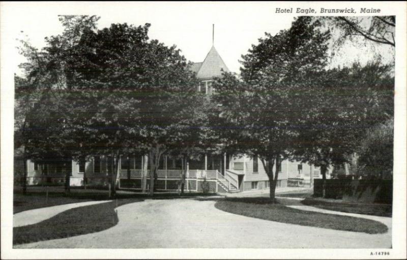 Brunswick ME Hotel Eagle c1930s Postcard