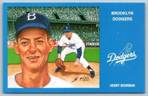 Vintage Brooklyn Dodgers Henry Berman Postcard  1988 Series #3  Card #7