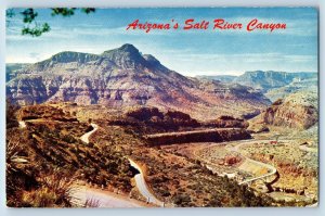 Mesa Arizona AZ Postcard Salt River Canyon Crossing Highway 60 Canyon  1962