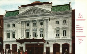 Vintage Postcard 1910's New Princess Theatre White Stone Building Chicago IL