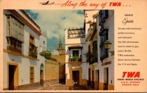 Advertising Trans World Airlines Seville Spain 1956