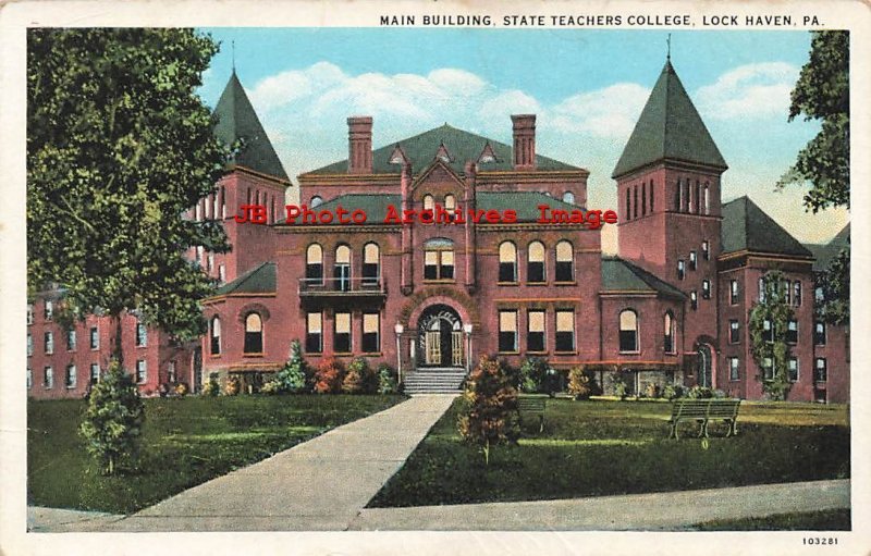 PA, Lock Haven, Pennsylvania, State Teachers College, Main Bldg, Teich No 103281