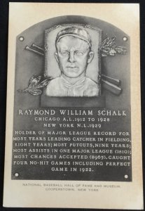 Unused Postcard Raymond William Schalk Baseball Hall of Fame NY LB