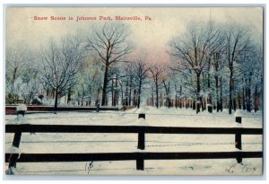 1907 Snow Scene in Johnson Park Blairsville PA Mt. Pleasant PA Postcard