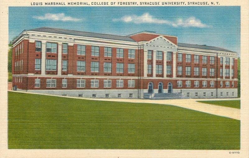 Syracuse NY~Louis Marshall Memorial College of Forestry~1940 Postcard 