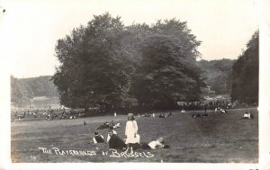 RPPC The Playgrounds of Brussels, Belgium Park Scene 1910s Vintage Postcard