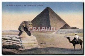 Old Postcard Egypt Cairo Egypt The Sphinx and the Pyramid of Cheops