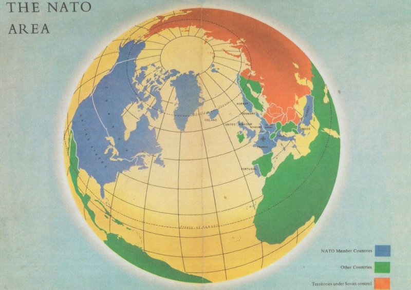 Nato Area From Members in 1960 Pamphlet Map Postcard