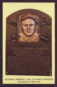 Joseph Edward Cronin Baseball Hall of Fame Post Card 3288