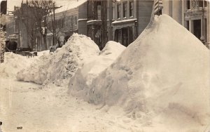 J23/ Denver? Colorado Springs? RPPC Postcard c1940s Blizzard Drifts  168