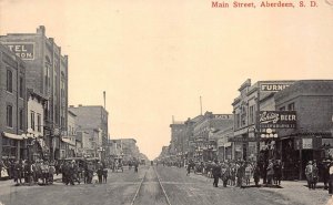 MAIN STREET ABERDEEN SOUTH DAKOTA POSTCARD 1914