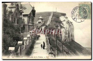 Old Postcard Le Treport The Steps Cliff