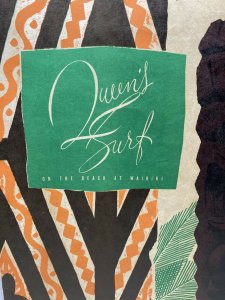 Vtg 1960 Queen's Surf on the Beach at Waikiki Restaurant Menu Hawaii Tiki RARE