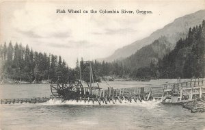 FISH WHEEL ON COLUMBIA RIVER OREGON~PHOTO POSTCARD