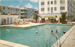 Florida Miami Beach Atlantic Towers Cabana Hotel Postcard Drew Roadside 22-7949